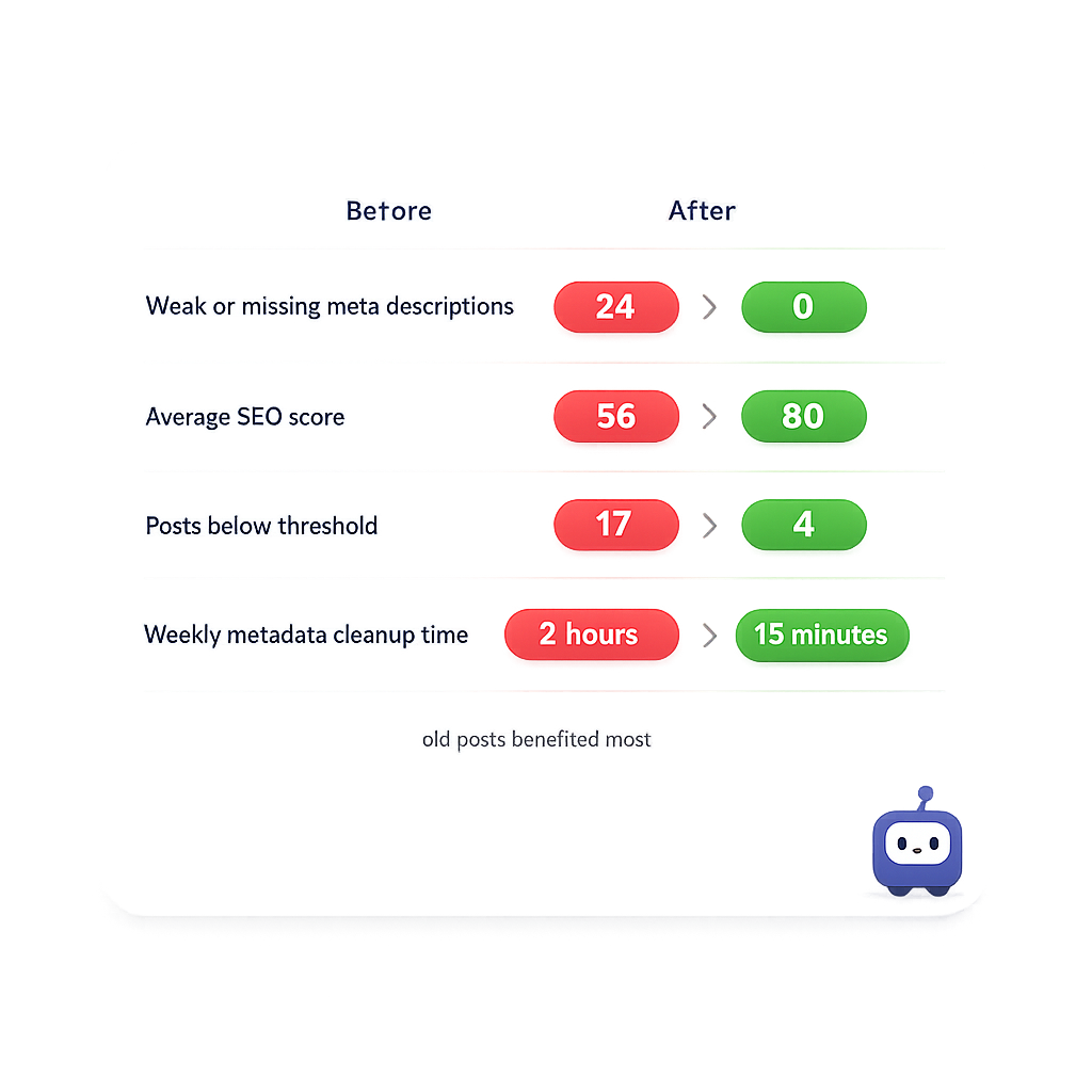 Meta Description Cleanup Snapshot