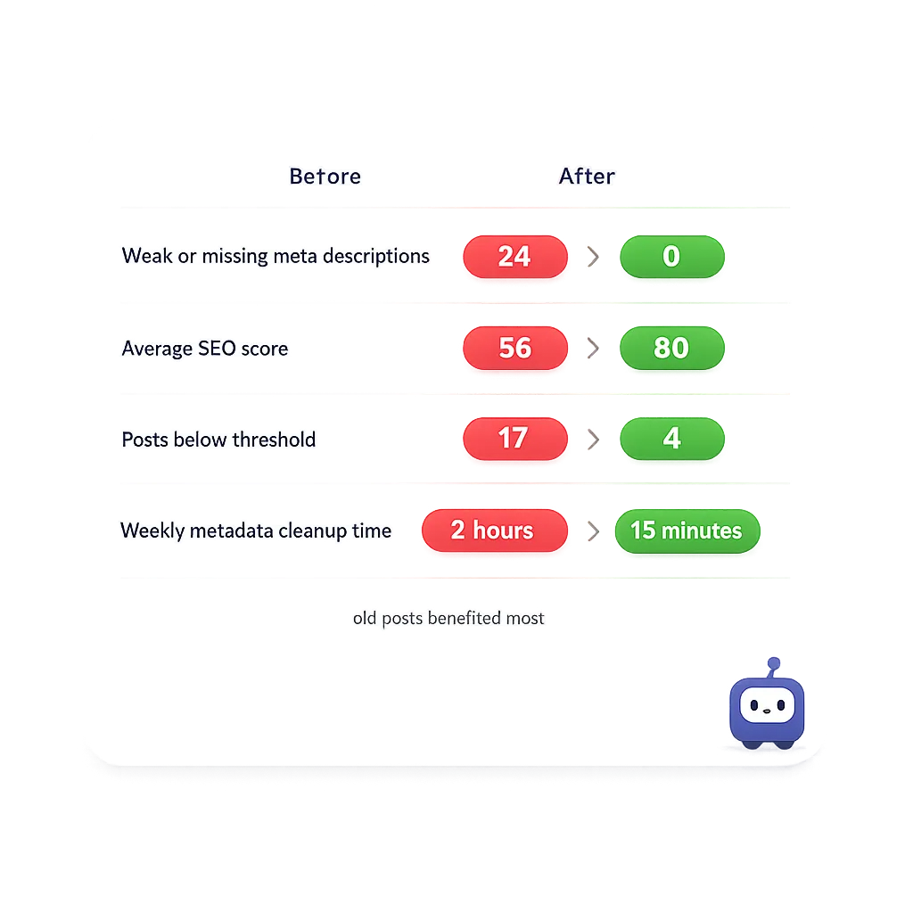 Meta Description Cleanup Snapshot